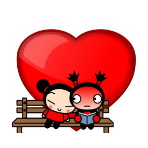 Disegno di Pucca e Garu Innamorati a colori