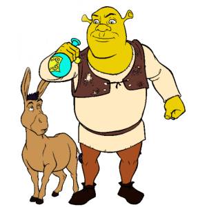 disegno di Shrek e Asino Ciuchino a colori