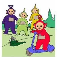 Disegno di Teletubbies al Parco a colori