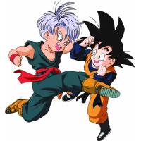 Disegno di Trunks e Goku a colori