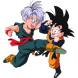 Disegno di Trunks e Goku a colori