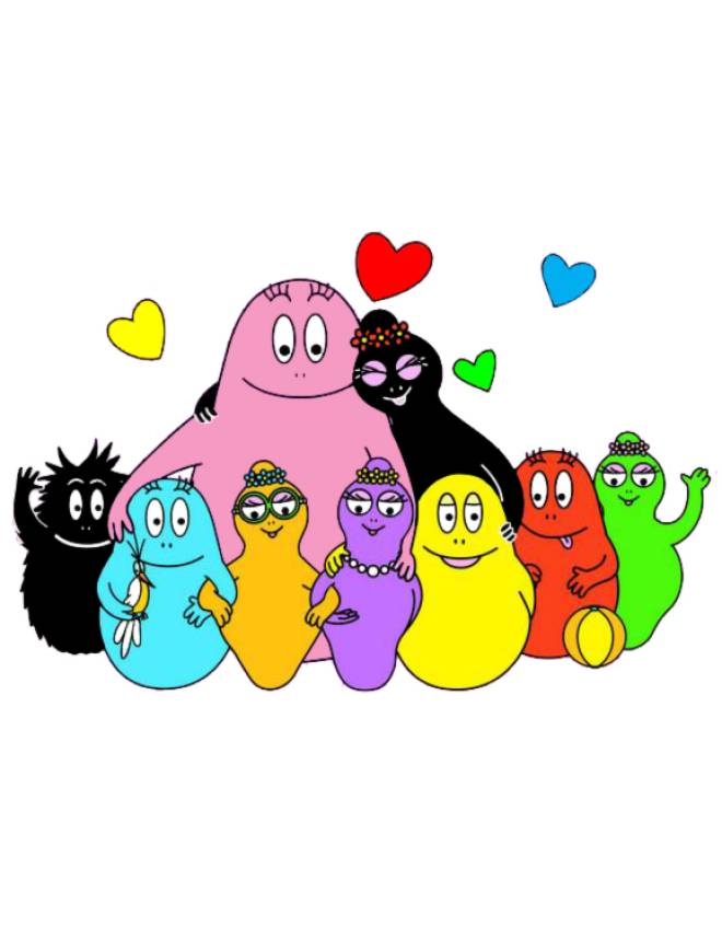 disegno di Famiglia Barbapapà a colori