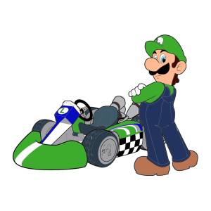 Disegno di Luigi Kart a colori