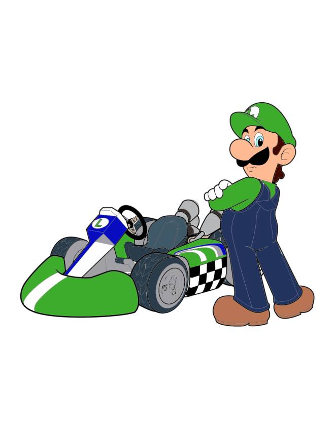 disegno di Luigi Kart a colori