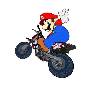 Disegno di Super Mario Bros in Moto a colori