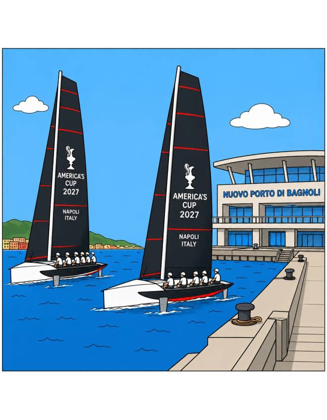 disegno di America' s Cup 2027 a colori