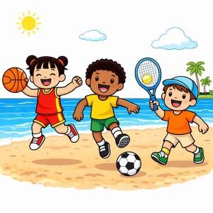 Disegno di I Bambini e lo Sport a colori