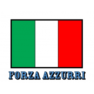 Disegno di Bandiera Italia Forza Azzurri a colori