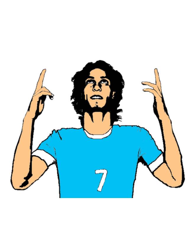 disegno di Edinson Cavani a colori