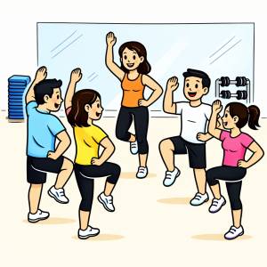 disegno di Corso di Aerobica a colori