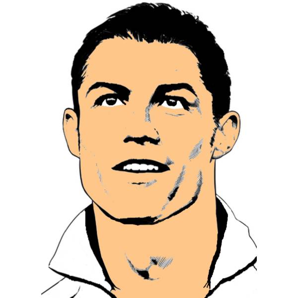 Disegno di Cristiano Ronaldo a colori