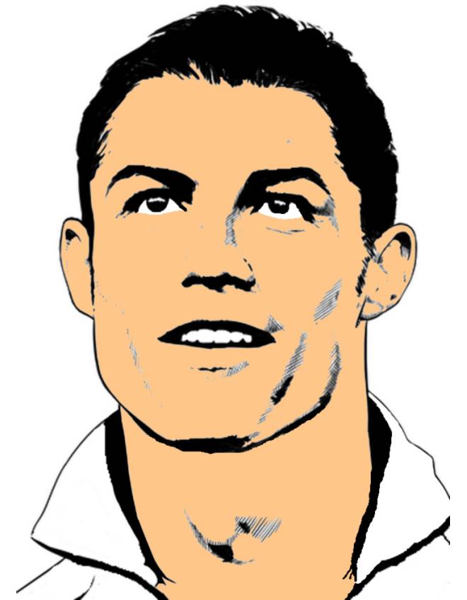 disegno di Cristiano Ronaldo a colori