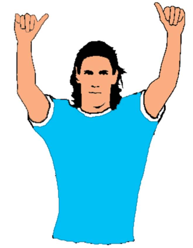 disegno di Edinson Cavani a colori