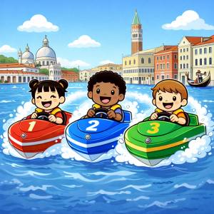 disegno di Gara in Motoscafo a colori