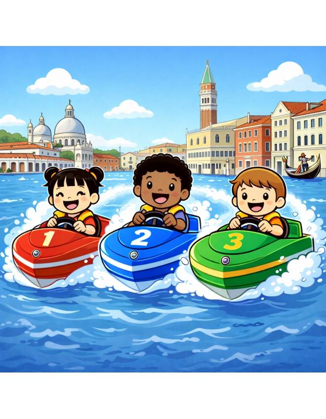 disegno di Gara in Motoscafo a colori