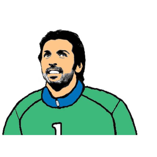 Disegno di Gianluigi Buffon a colori