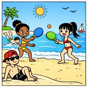 disegno di Giochi al Mare a colori