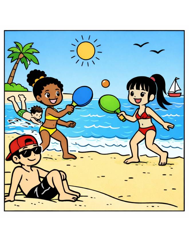 disegno di Giochi al Mare a colori