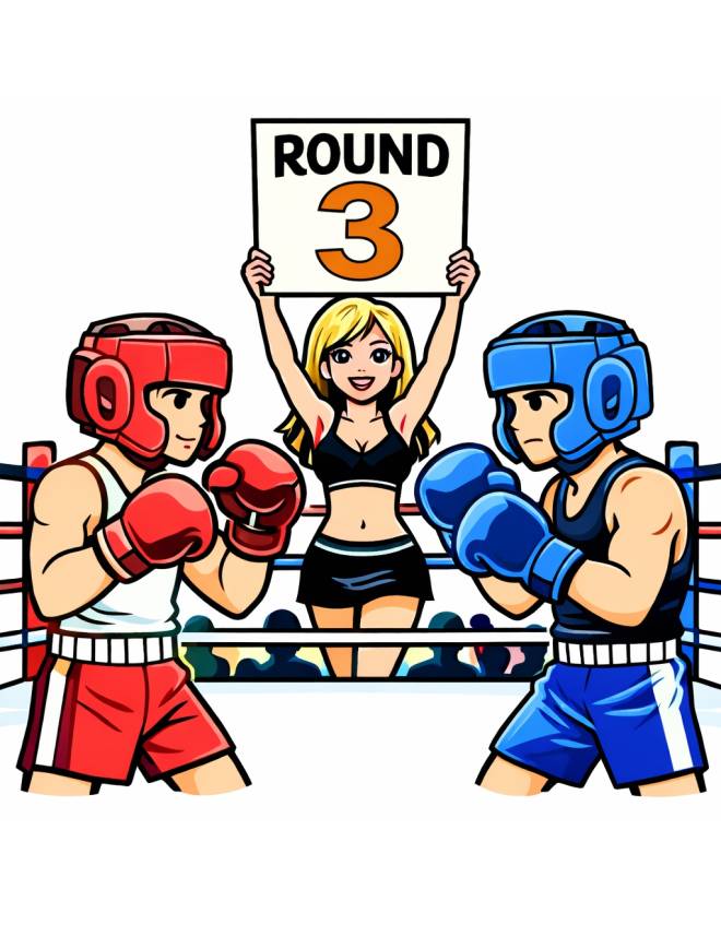 disegno di Incontro di Boxe a colori