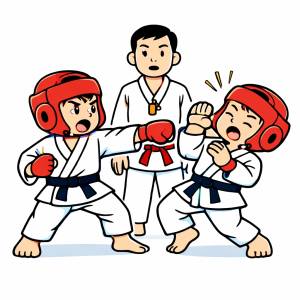 disegno di Incontro di Karate  a colori