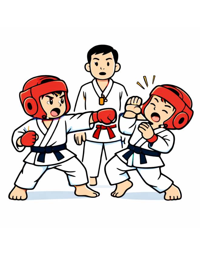 disegno di Incontro di Karate  a colori