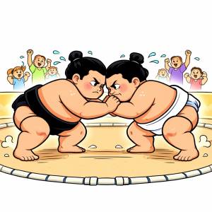 Disegno di Lottatori di Sumo  a colori