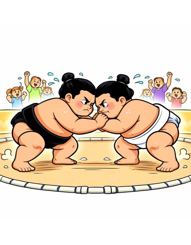 disegno di Lottatori di Sumo  a colori