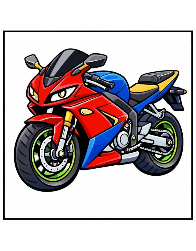 disegno di Moto da Corsa a colori