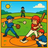 Disegno di Partita di Baseball  a colori