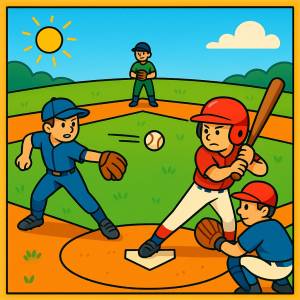 Disegno di Partita di Baseball  a colori