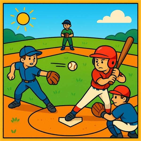 Disegno di Partita di Baseball a colori