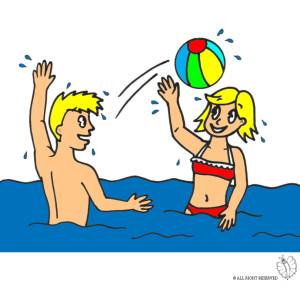 disegno di Pallavolo a Mare a colori