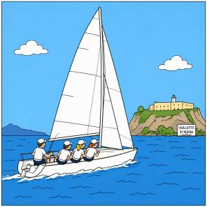 Disegno di Regata a Napoli a colori