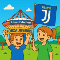 disegno di Tifosi all' Allianz Stadium Juventus a colori