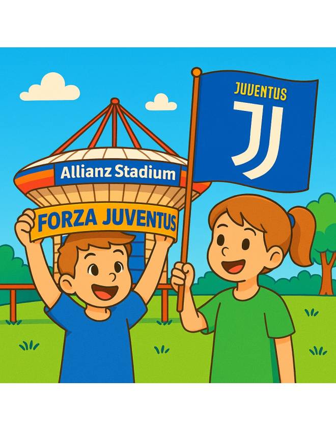 disegno di Tifosi all' Allianz Stadium Juventus a colori