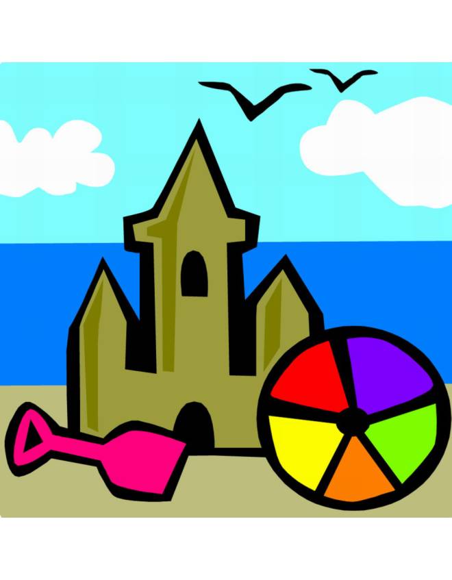 disegno di Castello di Sabbia al Mare a colori