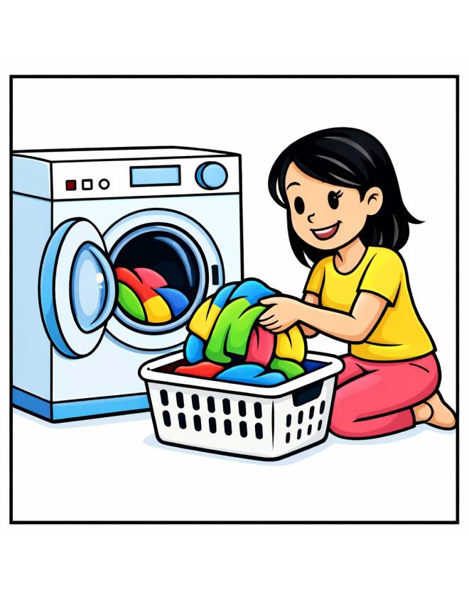 disegno di La Lavatrice  a colori