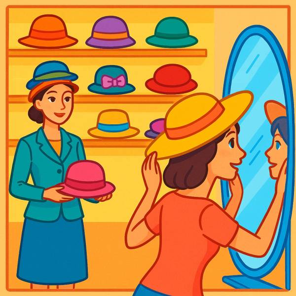 Disegno di Negozio di Cappelli  a colori