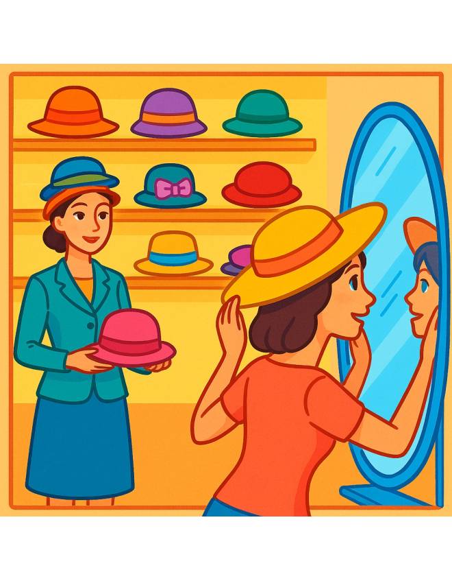 disegno di Negozio di Cappelli  a colori