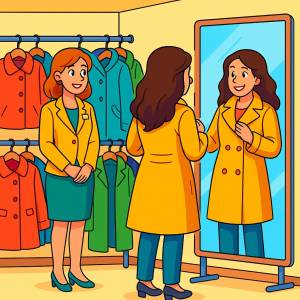 Disegno di Negozio di Giacche e Cappotti a colori