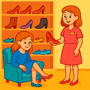 Disegno di Negozio di Scarpe da Donna a colori