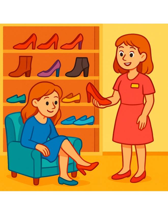 disegno di Negozio di Scarpe da Donna a colori