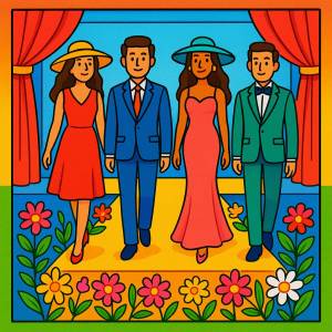 Disegno di Sfilata di Moda a colori