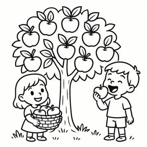 Disegno di L' Albero delle Mele da colorare