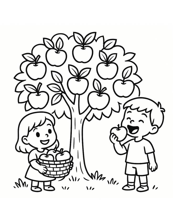 disegno di L' Albero delle Mele  da colorare