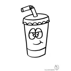 Disegno di Bibita con Cannuccia da colorare
