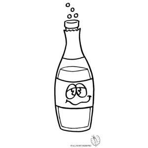 Disegno di Bottiglia di Spumante da colorare