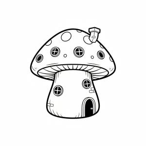 Disegno di Casa a Forma di Fungo da colorare