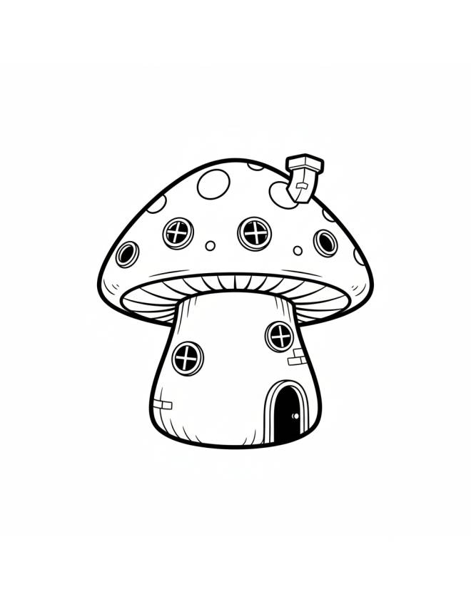 disegno di Casa a Forma di Fungo  da colorare
