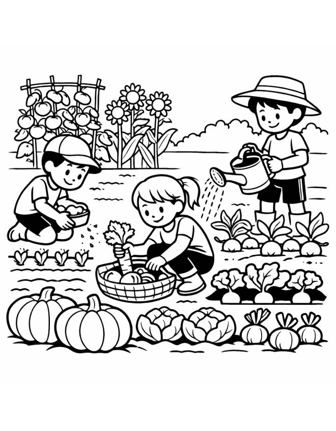 disegno di Coltivare un Orto da colorare
